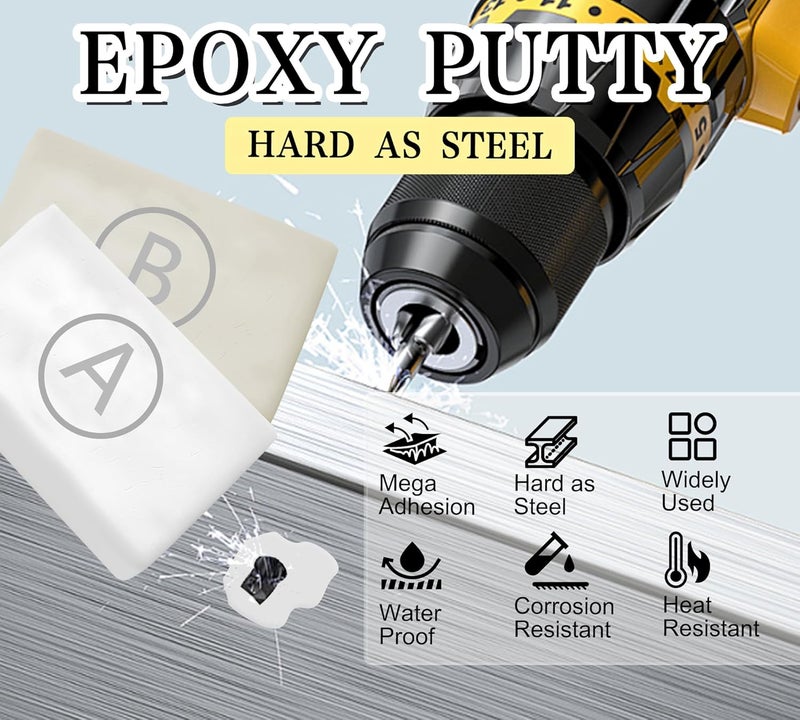 Holamdo Epoxy Putty, 12oz/340g White Epoxy Sculpt Clay Fix Leaks, Cracks, Filling, Multi-Purpose Putty Stick Filler for Bonding Metal, Wood, Tile, Ceramics, Pool Plumbers Puttys Mega Adhesion & Waterproof - Image 2